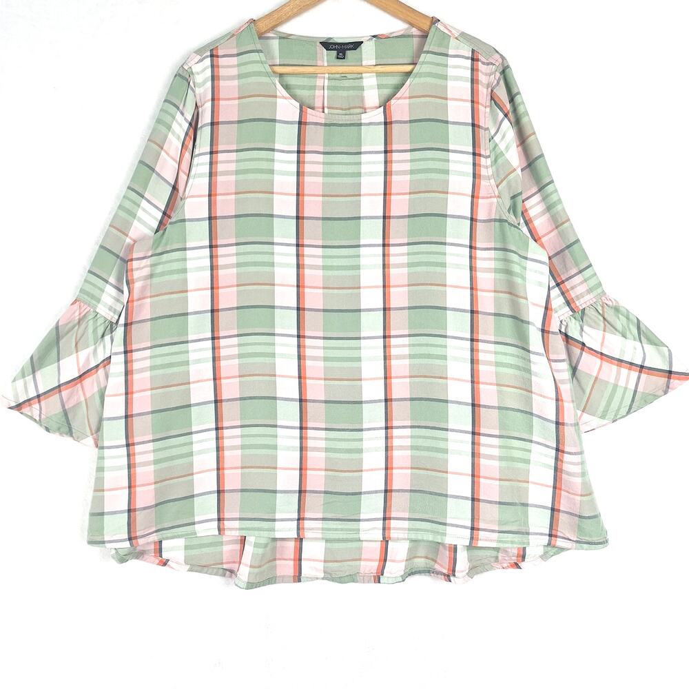 John Mark Green and Pink Plaid Blouse